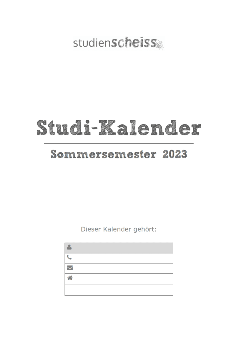 Kalender: Der Studi-Kalender für ein erfolgreiches Studium